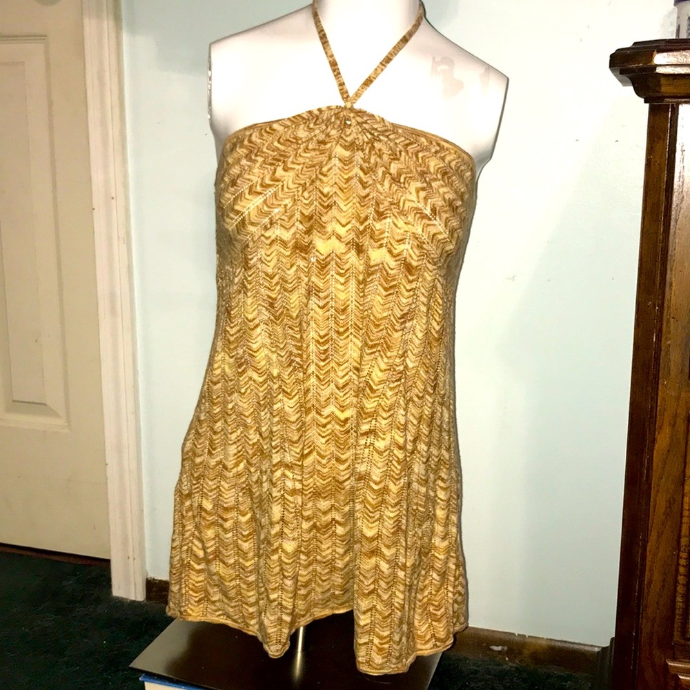 Knitted Loft top, ties around neck